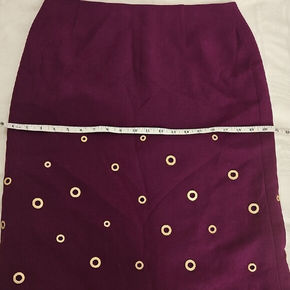 Escada Purple Embellished Pencil Skirt Knee-Length - Picture 11 of 16